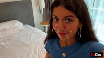 Step-sister loses the game and faces public humiliation with cum on her face